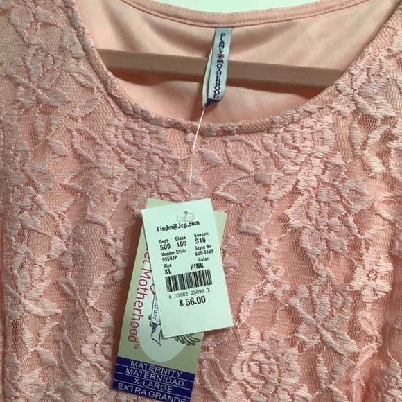 Planet Motherhood pink lace ruched side maternity baby shower dress XL - Picture 3 of 3